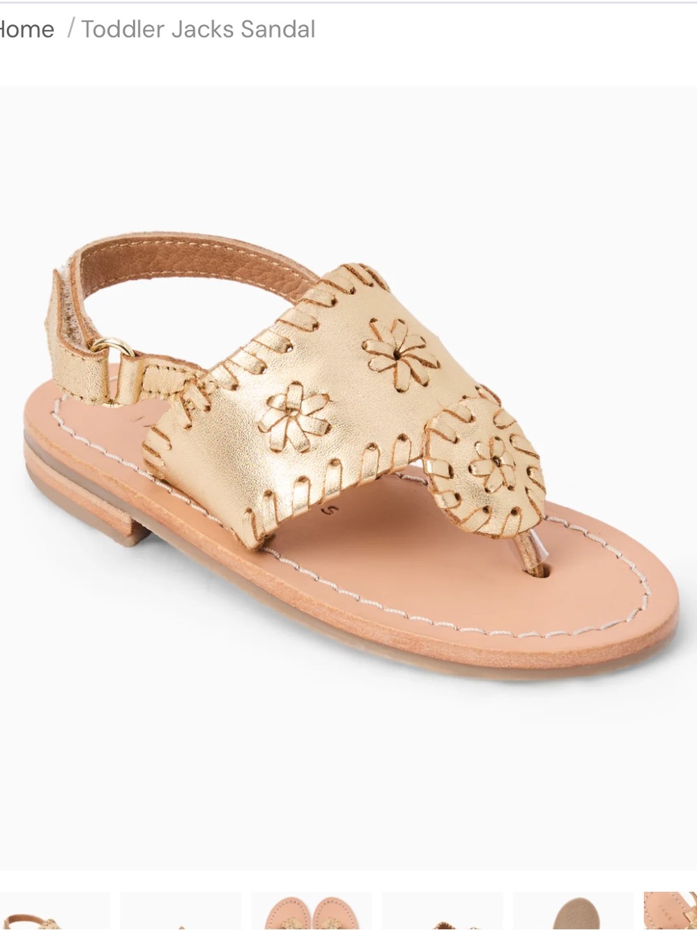 NWOT Jack Rogers gold sandal toddler girls 5